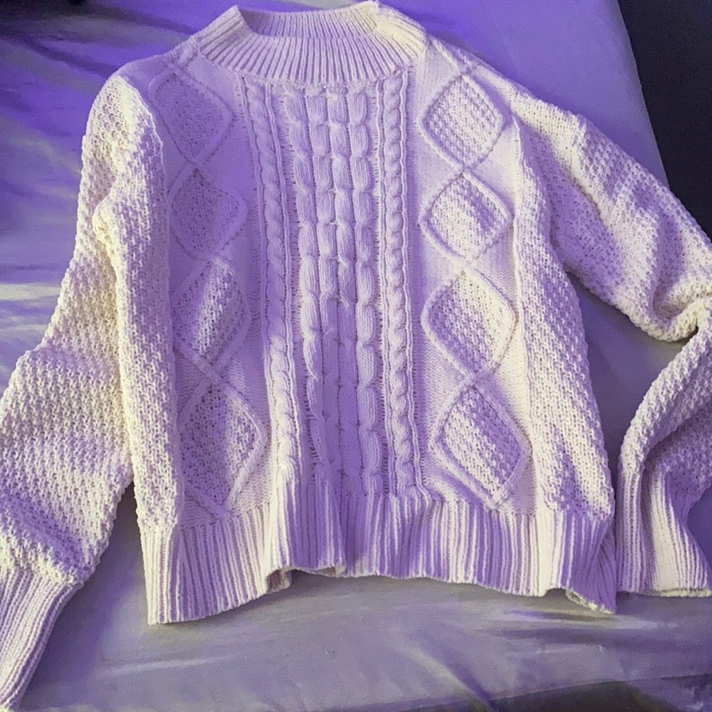 white sweater